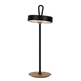 Lampe de table de batterie LED magnétique pour l'extérieur et à l'intérieur, en métal et en plastique en noir, 36 cm de haut