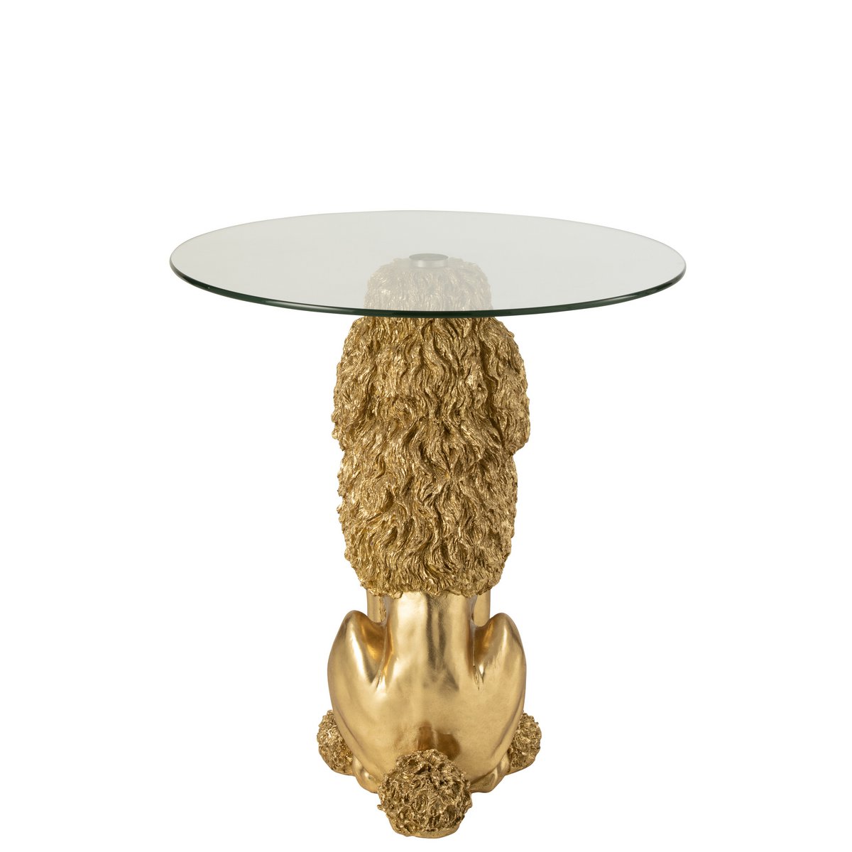 Table d'appoint J-Line Poodle Round avec accessoires décoratifs