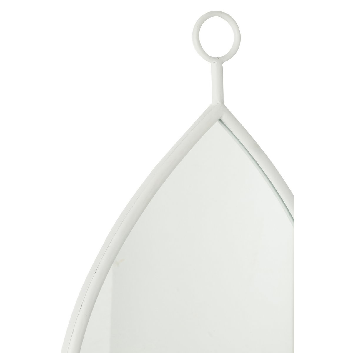 Miroir J-Line Drop - Blanc - Vue avant avec reflet élégant