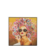 J-Line décoration murale Graffiti Woman Lipstick - toile/peinture - mix
