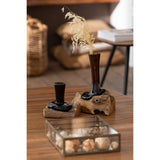 Vase J-Line High Gamal en bois et verre, design scandinave naturel