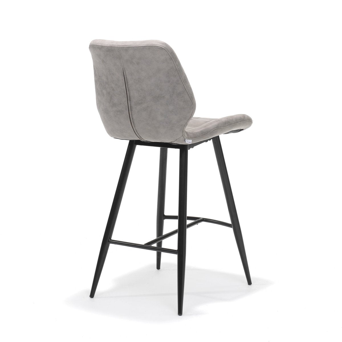 Tabouret de bar borgo noir tissu doux caillou