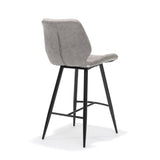 Tabouret de bar borgo noir tissu doux caillou