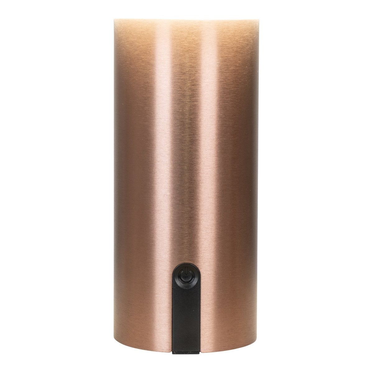 Vue de côté de la lampe LED Soham, détails en cuivre