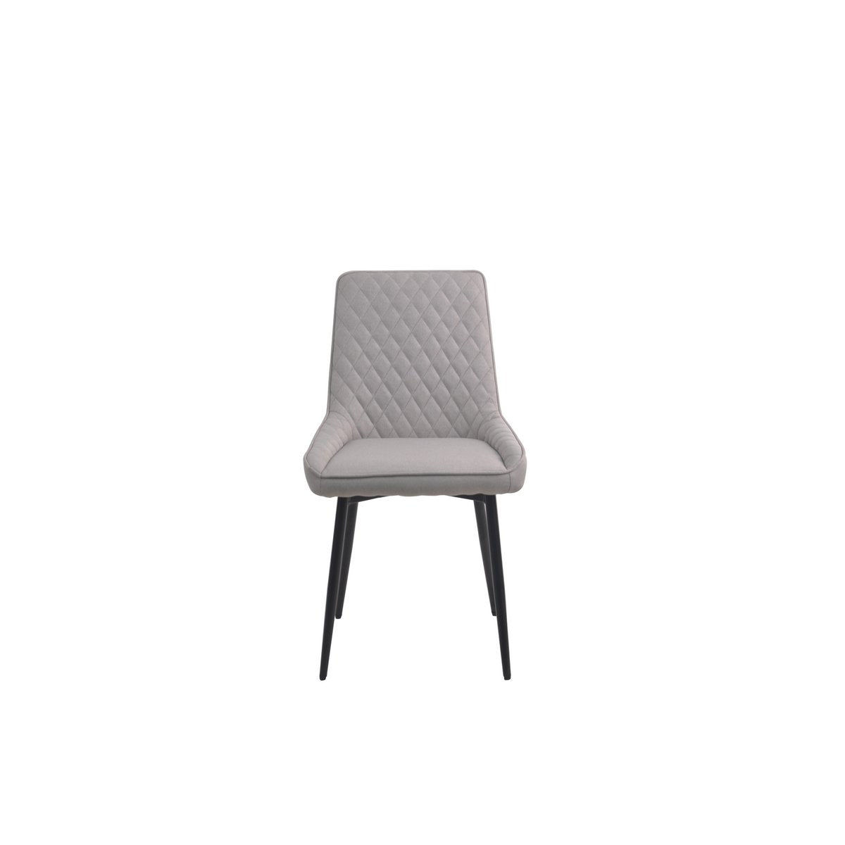 Chaise moderne en métal et tissu avec surpiqûres en losanges