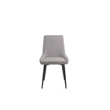 Chaise moderne en métal et tissu avec surpiqûres en losanges