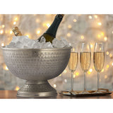 Bouteille refroidisseur à vin refroidisseur à 4 parties Métal Ø 29 cm Champagne refroidisseur Round Silver Gol Ice Skyhears Champagne