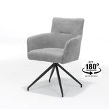 Joey Armchair tissu rétro Bliss Grey Frame noir