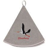 Essuie-mains rond Cigogne Envol Strasbourg Gris diamétre 60 cm