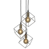 3 flammes à la flamme "Canto", lampe d'assigne en noir et or, version e27-socle, pour salle à manger, salon, couloir ou bureau, 39 x 39 cm
