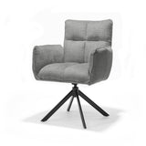 Fauteuil Nova Tissu Cremona %2385 Gris Clair - Structure rotative 360 noir A360