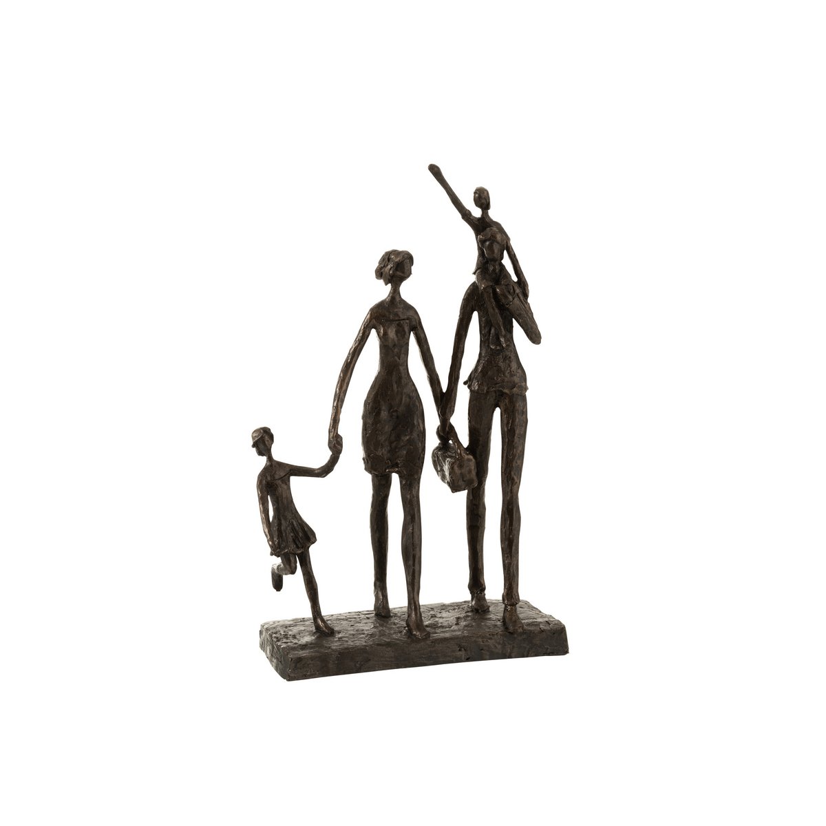 Figurine décorative J-Line en polyresine marron foncé, posée sur une surface