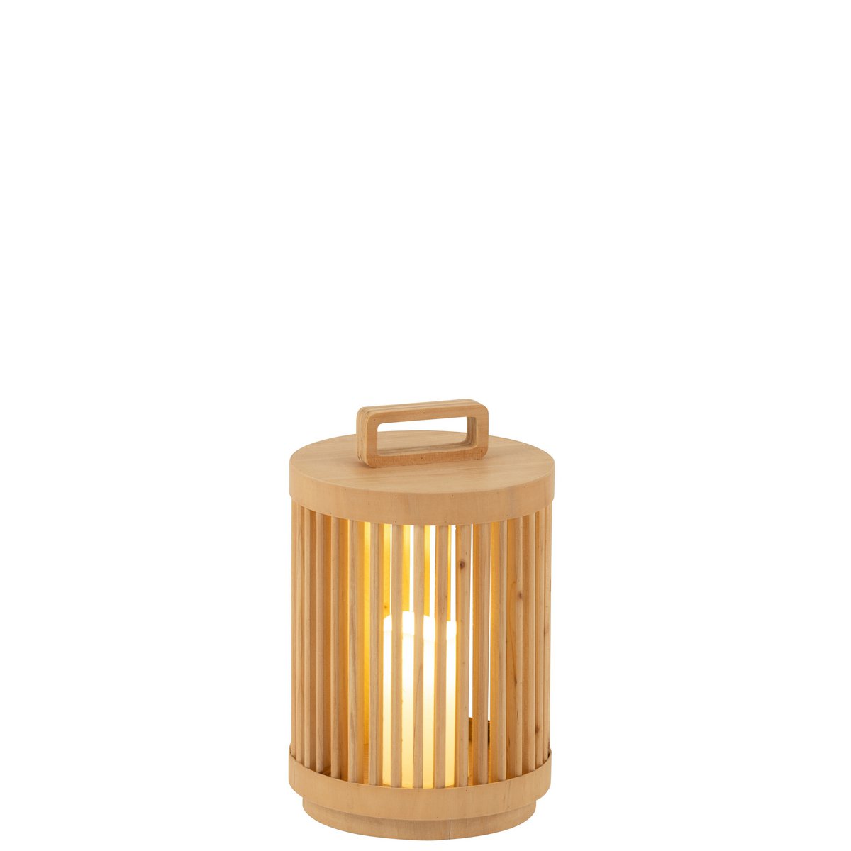 Vue latérale de la lampe Cylindre Sparhout, design élégant en bois