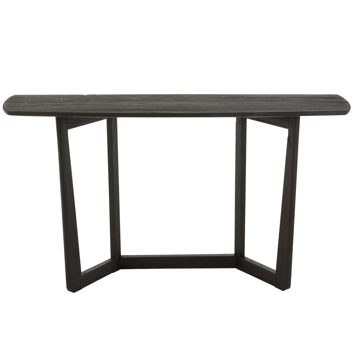 Console Maty J-Line en bois noir vue de face avec détails fins