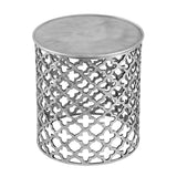 Table décorative table d'appoint en métal ø 40 x 45 cm ronde Cairo argent ou or aluminium oriental