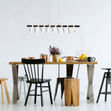 La lampe à pensionnaire LED "Belleza", lampe à pendule en métal moderne en noir et blanc, avec des LED fermement construites, environ 100 cm de long, l'éclairage idéal pour le salon, la salle à manger ou la cuisine.