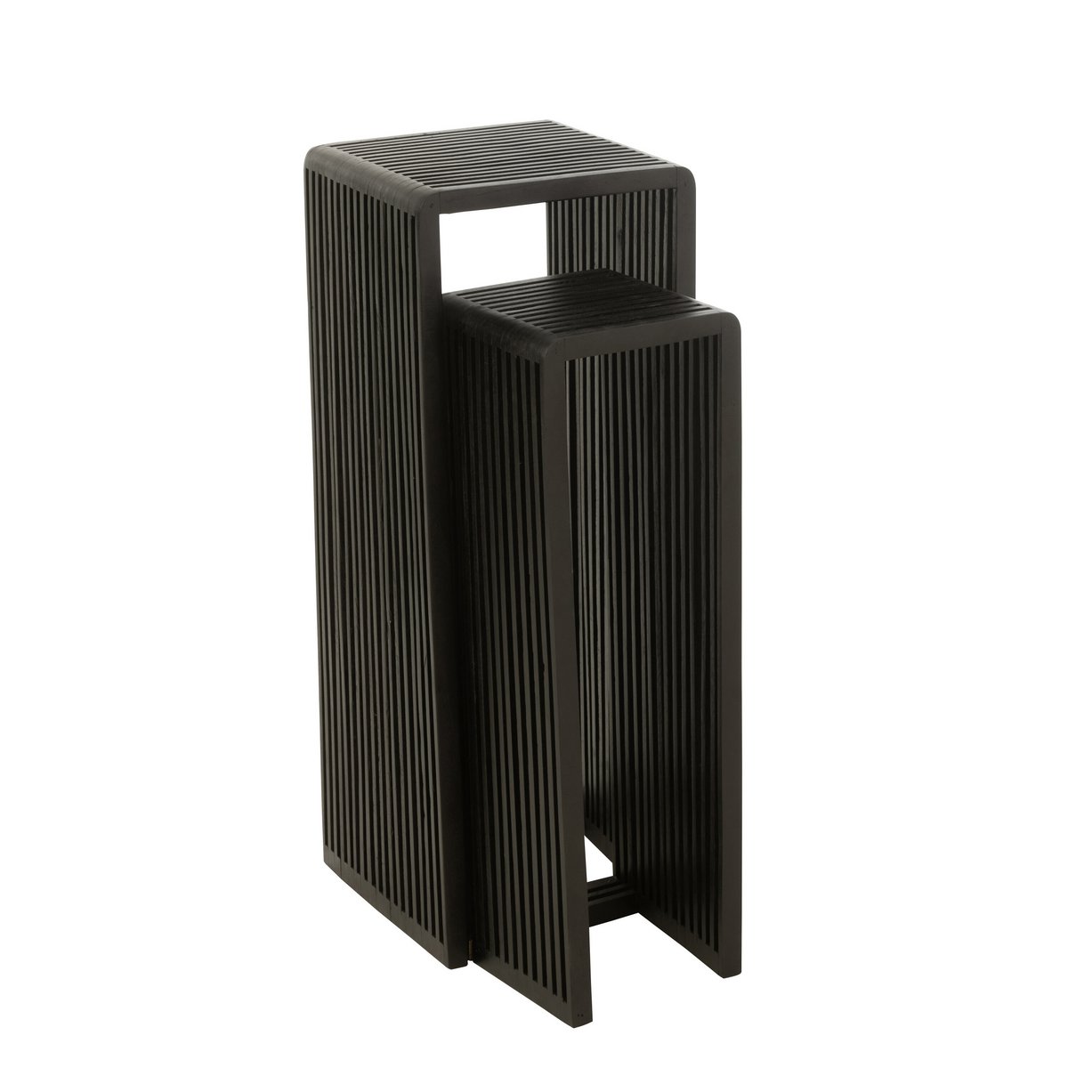 Table d'appoint J-Line Cube en bois noir - vue supérieure