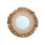 Le miroir cauri en raphia - Blanc naturel