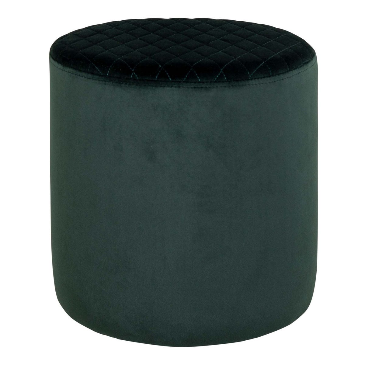 Pouf Ejby en velours vert foncé avec design moderne