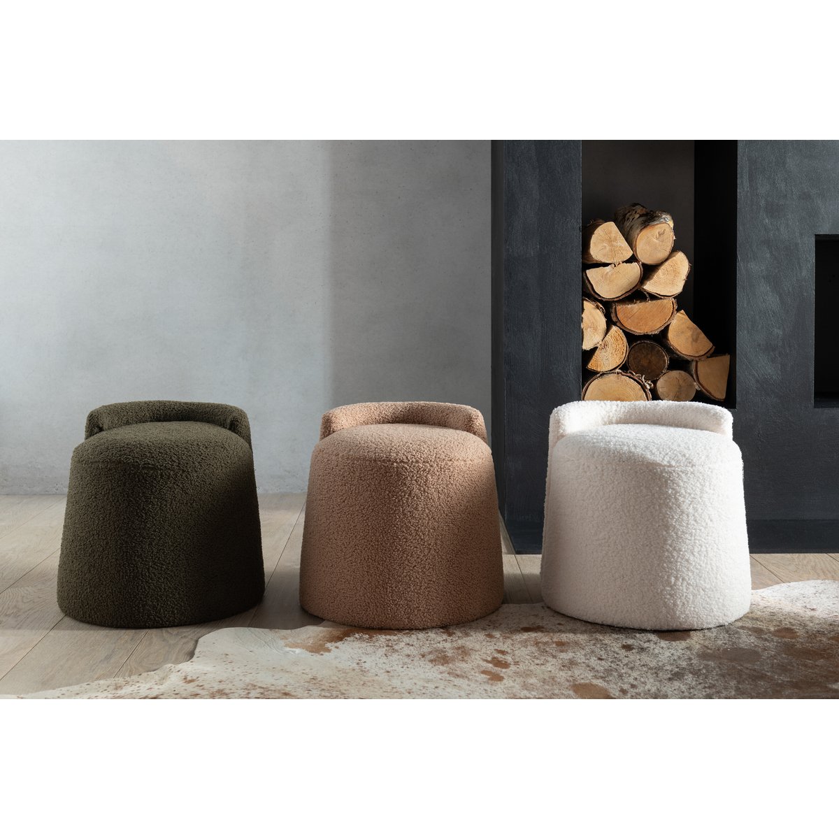 Pouf Teddy en situation, ajoutant du style à un intérieur