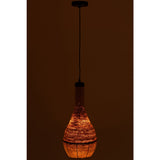 Détail de la lampe à suspension J-Line Pear Lines, mettant en valeur le design en rotin.