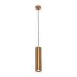 Cylindre de lampe suspendue dorée avec finition moderne et élégante
