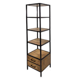 Étagère bibliothèque étagère sur pied 40x180x40 cm avec tiroirs Liverpool cadre en métal noir