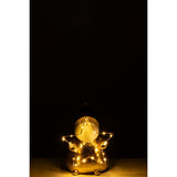 Détail de l'étoile LED Santa, texture dorée