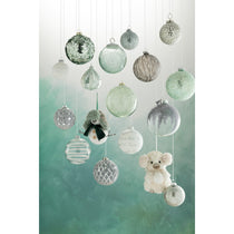 Boules de Noël en verre azur clair de J-Line, boîte de 4