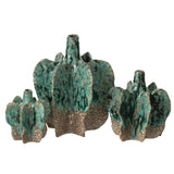 Vase Naga J-Line en céramique azure avec détails bruns - vue avant