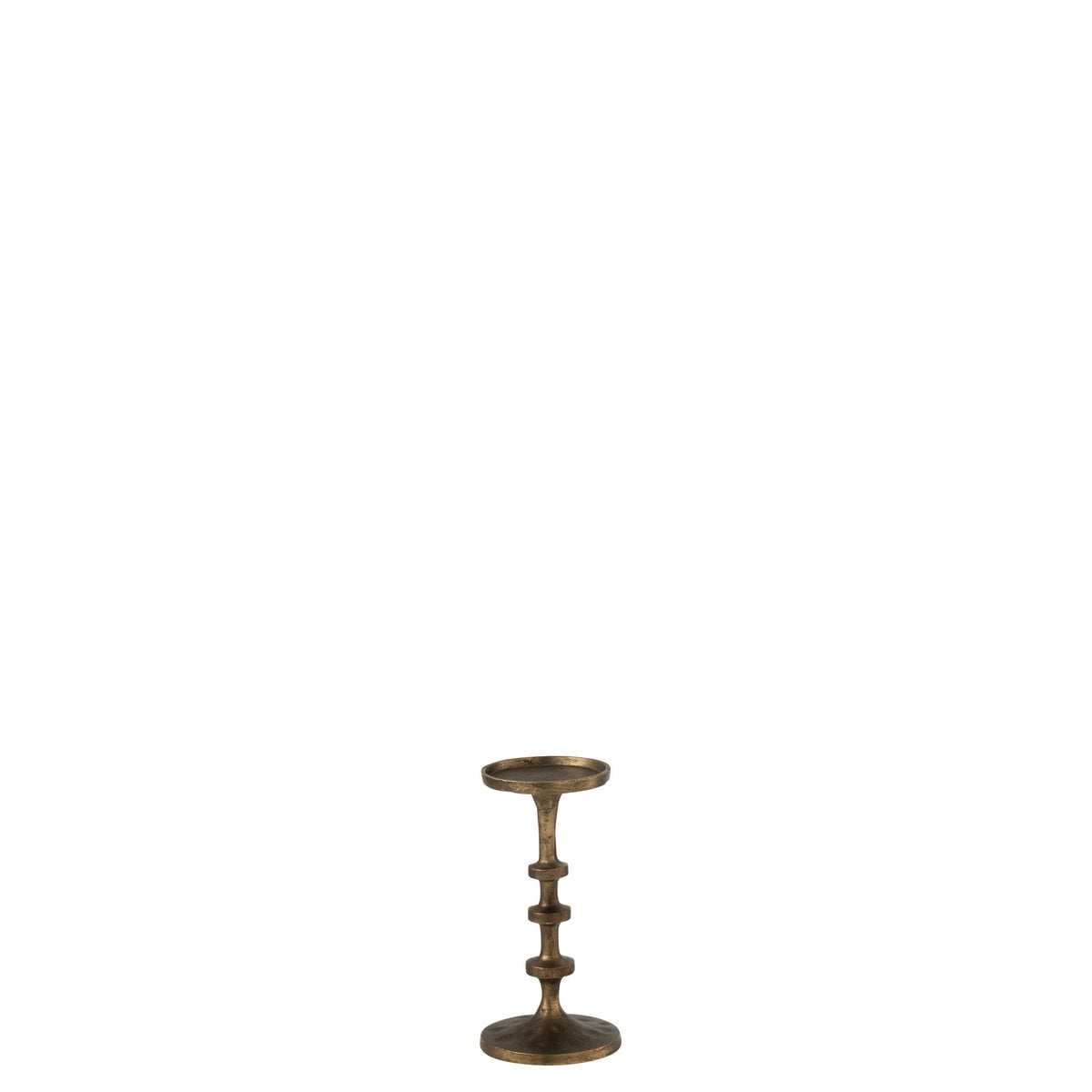 Bougeoir J-Line Luz en aluminium bronze, vue de face