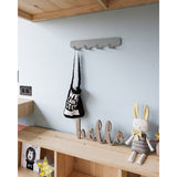 Gorillz Rounded Four Industrial Wall Coat Rack 4 Coat Rack Hooks - Gris