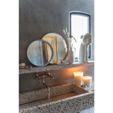 Détail du cadre métallique blanc du miroir J-Line, élégant et moderne