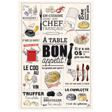 Torchon Cuisine Française Ecru 48 X 72