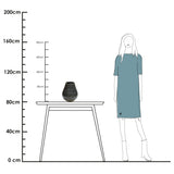Vase en verre soufflé imitation marbre noir blanc beige