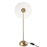 Lampe de table LED Fleur en métal doré allumée