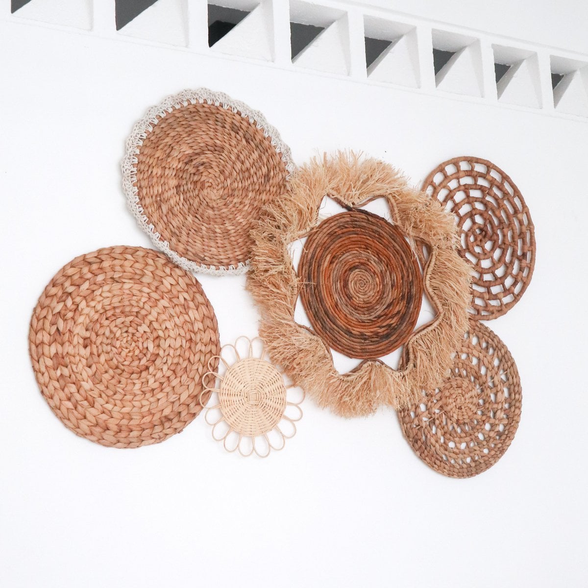 Ensemble de décoration murale tropicale DALUM - pièces variées en matériaux naturels