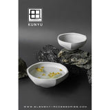 Détail des bords arrondis du bol KUNYU30WH