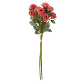 Bouquet Rose J-Line avec 12 têtes, élégant et réaliste, en plastique de couleur rose.