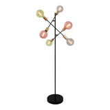 Lampe debout "modo" en noir en noir, versions en or, prise E27, lampadaire pour salon, salle à manger, cuisine, couloir, couloir ou bureau, 150 x 49 cm