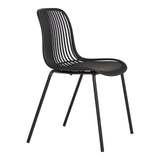 Chaise de jardin Branson - noir, empilable, 55x46.5x82 cm - Ensemble de 4