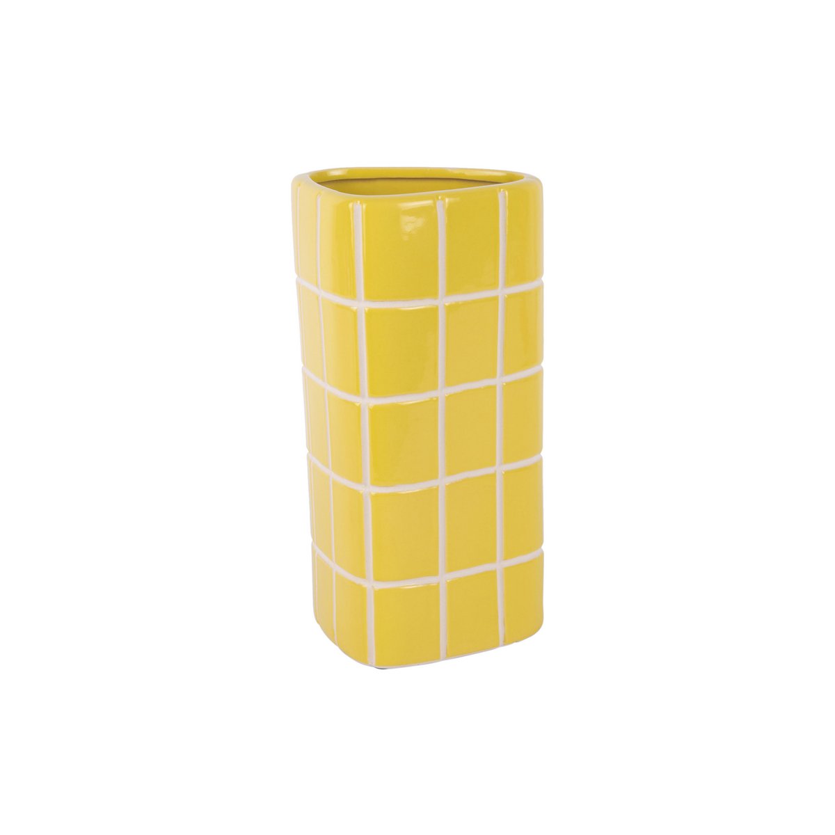 Vue de côté du Vase Triangulaire Rétro montrant sa forme unique