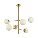 Lampe suspendue Népal Or Blanc 6 Lumières