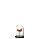 Cloche Papillons en verre rouge/bordeaux, élégante et décorative