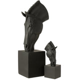 Figurine J-Line cheval sur pied - polyrésine - noir - grand