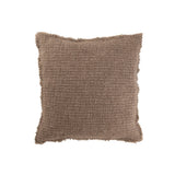 Coussin J-Line taupe avec bords effilochés, design élégant