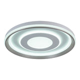 Plafond LED "DOIRA" Ø 50,5 cm, 7,5 cm de haut, métal et plastique en argent et blanc, LED intégrés, 3600 lm lumineux, dimmable, fonction CCT 3000-6500 K, fonction de lumière nocturne