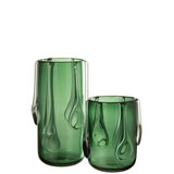 Vase Drippy J-Line en verre vert, élégant et moderne