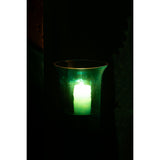 Photophore J-Line Tarifa Azuur sur une table, ambiance moderne