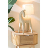 Lampe de Table Cheval Moderne en résine beige - vue latérale
